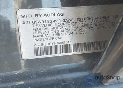 2024 Audi S3 Premium Plus Tfsi Quattro S Tronic z USA, uszkodzony, nr VIN WAUH3DGY9RA055547